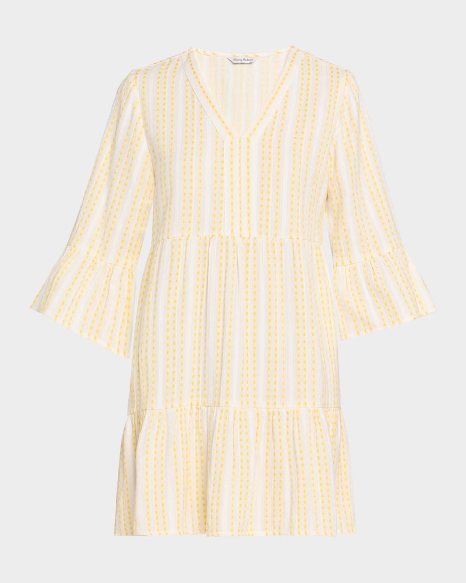 Cotton Dobby Tiered Dress